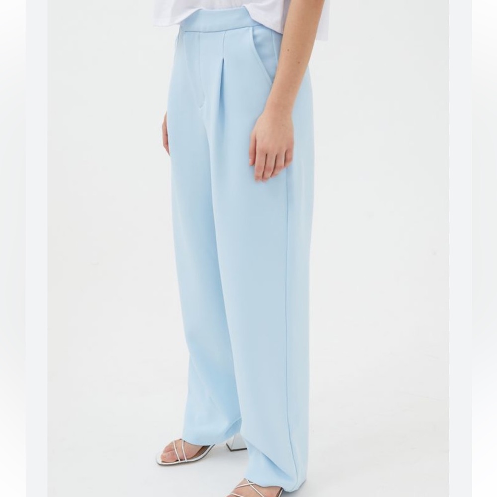 Urban Outfitters Eva Wide Leg Trouser Pant in Baby Blue
